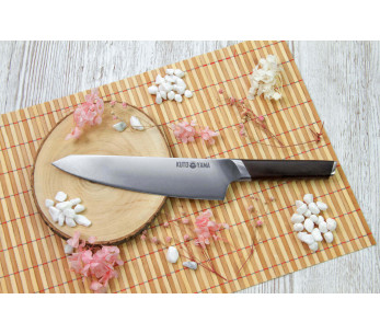 Cuchillo de chef Kutoyama con hoja de 20 cm y mango de ébano 2