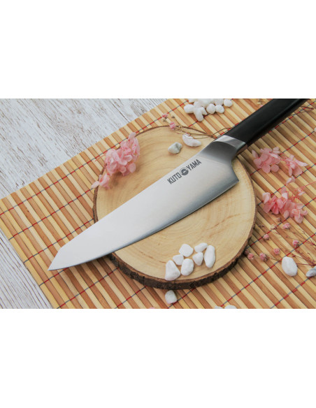 Kutoyama Kochmesser mit 20 cm Klinge und Griff aus Ebenholz