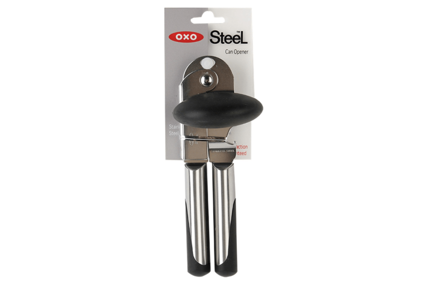 OXO Steel manuel dåseåbner i rustfrit stål og santopren