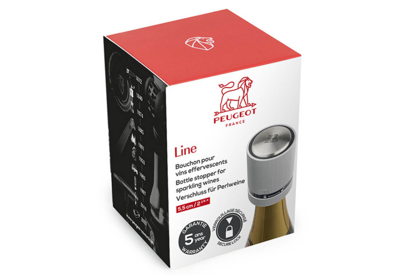 Champagnerverschluss Peugeot Line Aluminium grau metallic