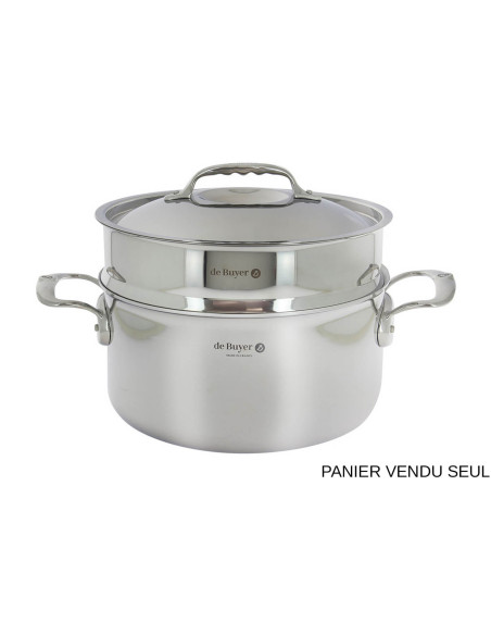 Cesto para cozer a vapor De Buyer 24 cm em aço inoxidável