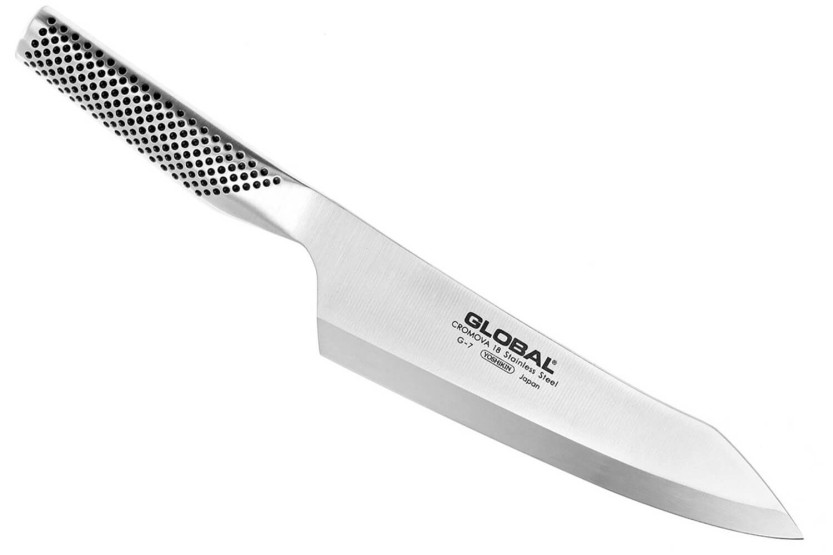 Global G7 Japanese cleaver knife with bevelled blade for right-handed use 18cm