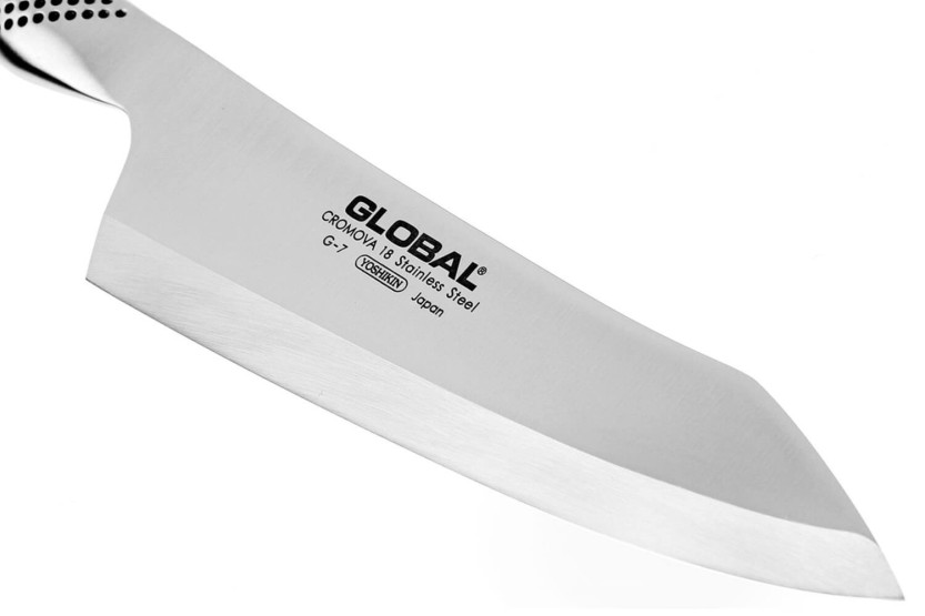 Global G7 Coltello a serramanico giapponese con lama smussata per uso destrorso 18 cm