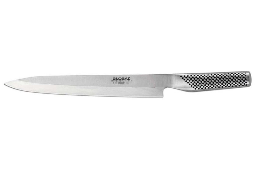 Global "Yanagi Sashimi" kalaveitsi G11 vasenkätinen viistetty terä 25cm