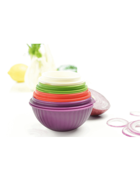 Set of 4 Mastrad multi-coloured polypropylene storage tins