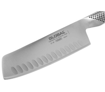 Global G81 Japanilainen vihannesveitsi, 18cm, jossa on Granton-särmäterä 2