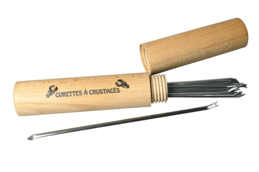 Set van 12 18cm roestvrijstalen schelpdier curettes met houten kistje