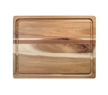 Tábua de cortar Wusaki de dupla face em acácia com canais 41x31cm