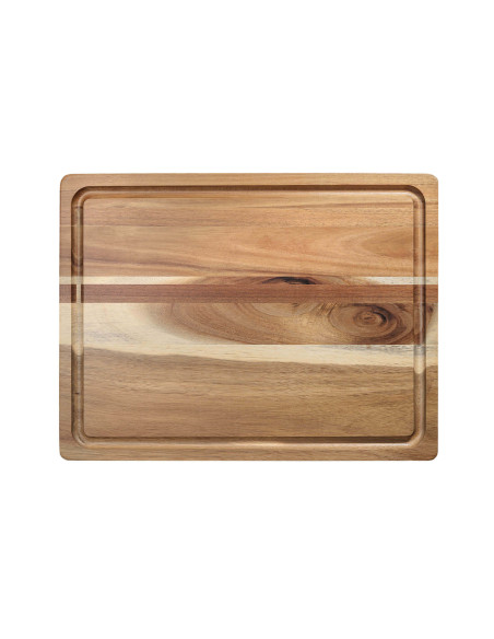 Wusaki Schneidebrett aus doppelseitigem Akazienholz mit Rinnen 41x31cm