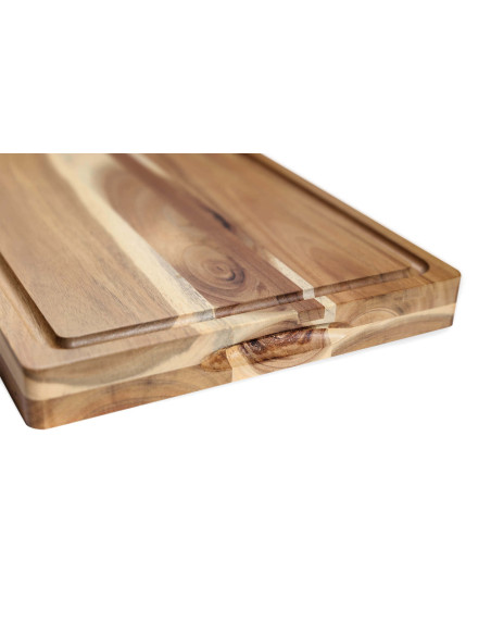 Tabla de cortar de acacia Wusaki de doble cara con canales 41x31cm
