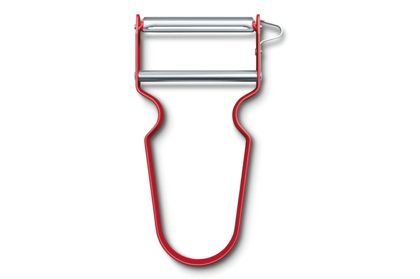 Victorinox Rex Red alumiininen kuorimaveitsi, jossa on ruostumattomasta teräksestä valmistettu terä.