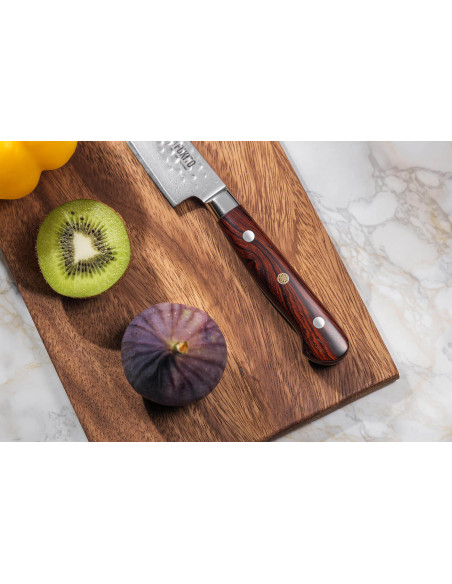 Conjunto de 2 facas de cozinha Fukito Rosewood Damascus 67 camadas: Universal + Chef