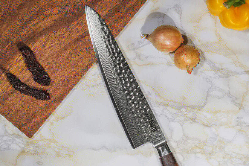 Messerset 2 Küchenmesser Fukito Rosewood Damast 67 Schichten : Universal + Chef