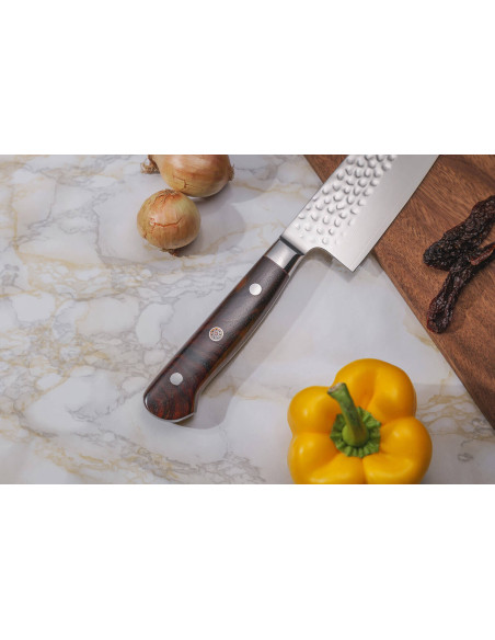 Conjunto de 2 facas de cozinha Fukito Rosewood Damascus 67 camadas: Universal + Chef