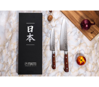 Juego de 2 cuchillos de cocina Fukito Rosewood Damascus 67 capas: Universal + Chef 2