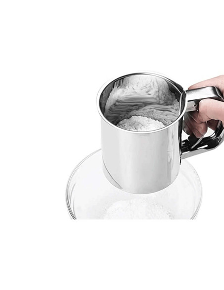 Peneira mecânica para farinha Baumalu 10,5 cm em aço inoxidável