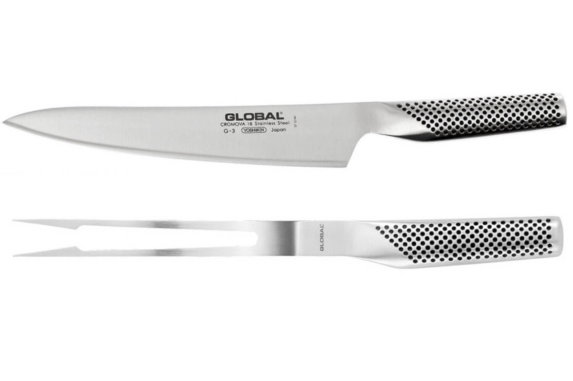 Set 2 japanische Fleischbestecke Global G313 Edelstahl