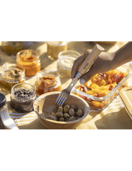 Picnic Plus accessory Opinel N°8 fork and spoon with towel case
