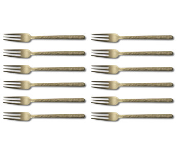 Sett med 12 Culter Kodai 3-punkts XL bordgafler 19,5 cm