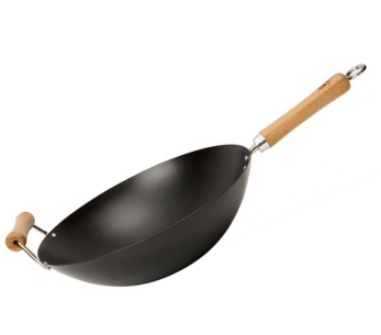 Dexam tarttumaton wok, jossa on 2 hiiliteräksistä kahvaa 4-6 hengelle halkaisija 36cm. 2