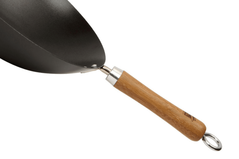 Dexam non-stick wok med 2 håndtak i karbonstål for 4 til 6 personer, diameter 36 cm