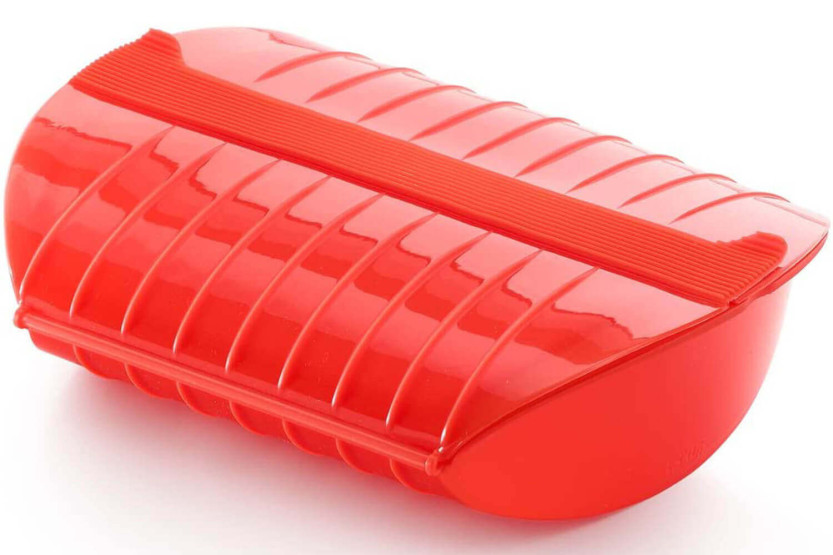 Lékué punainen höyrylaatikko suodattimella