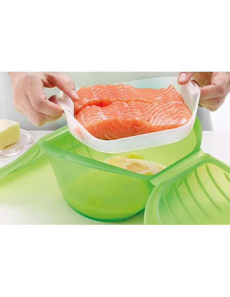 Lékué Maxi groene stoomdoos met filter