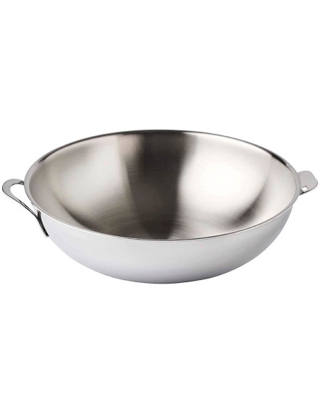 Mastrad O'Wok Gourmet stainless steel wok with removable handle and grill