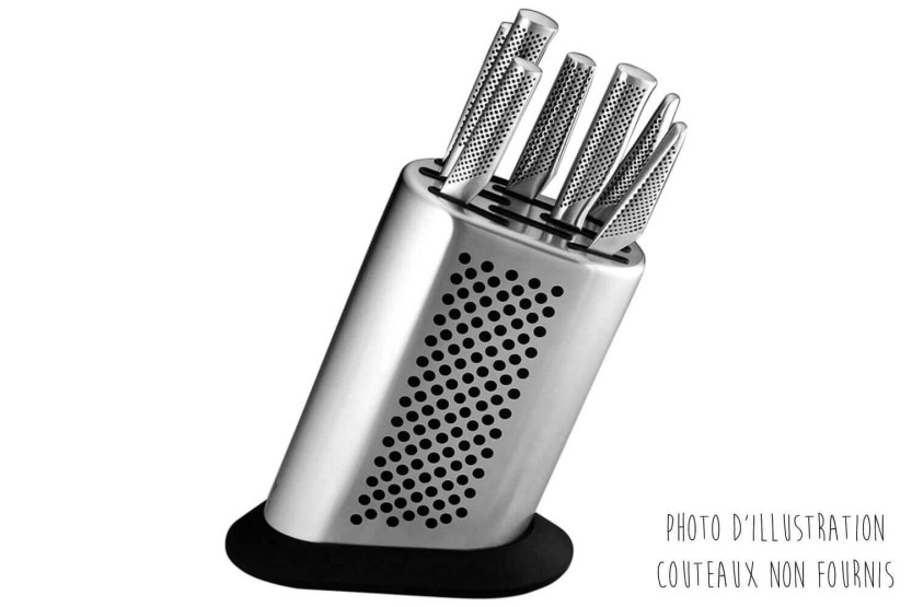 GLOBAL G888D blocco sottovuoto compatto in acciaio inox per 8 coltelli