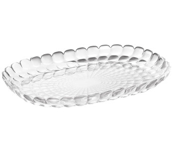 Guzzini Tiffany gjennomsiktig serveringsfat i akryl 45x31x4,5cm