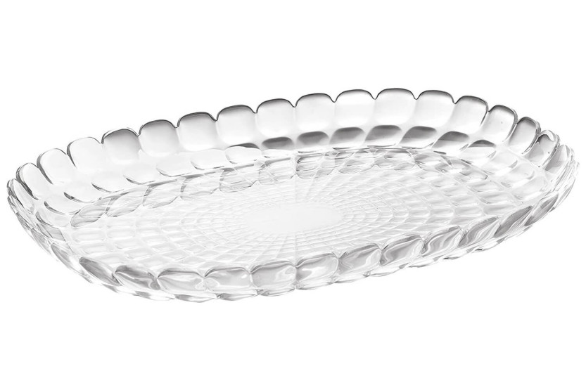Guzzini Tiffany plato transparente en acrílico 45x31x4.5cm