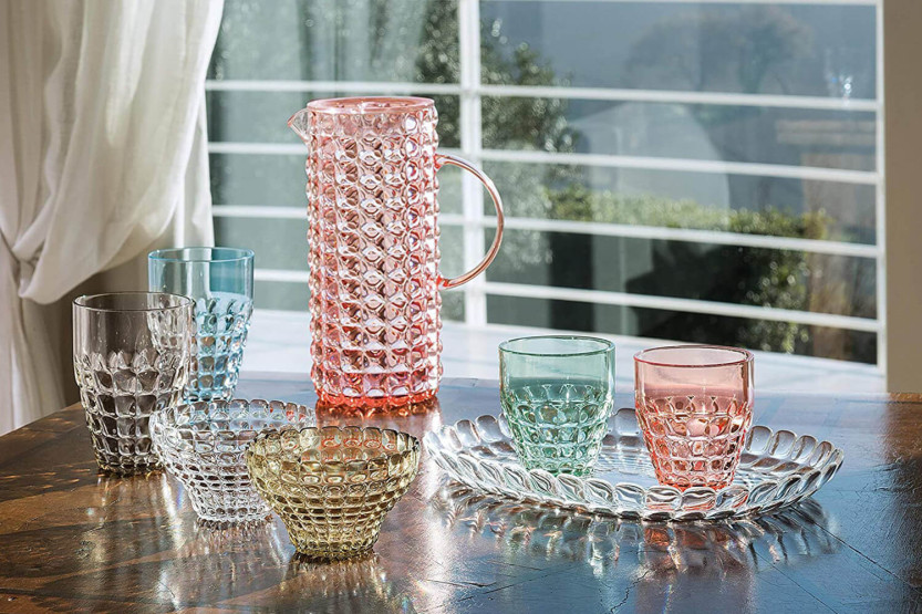 Guzzini Tiffany plato transparente en acrílico 45x31x4.5cm