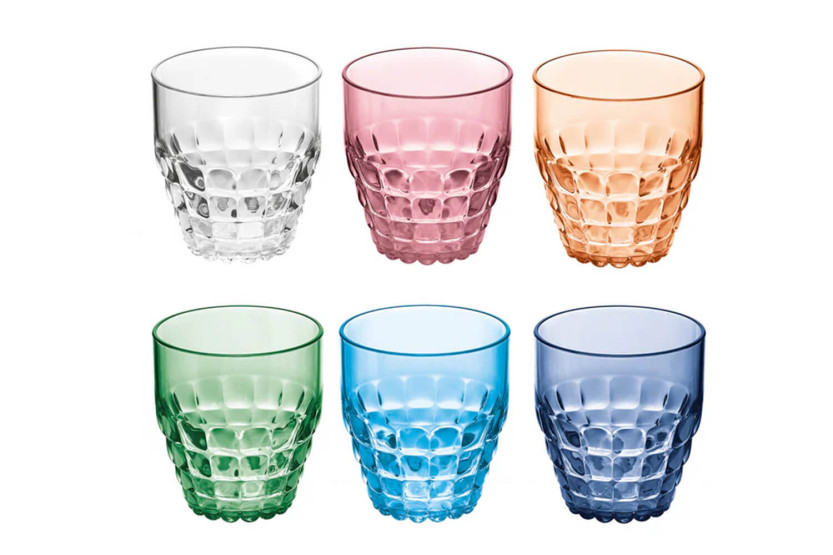 Sett med 6 Guzzini Tiffany flerfargede akrylglass 350 ml