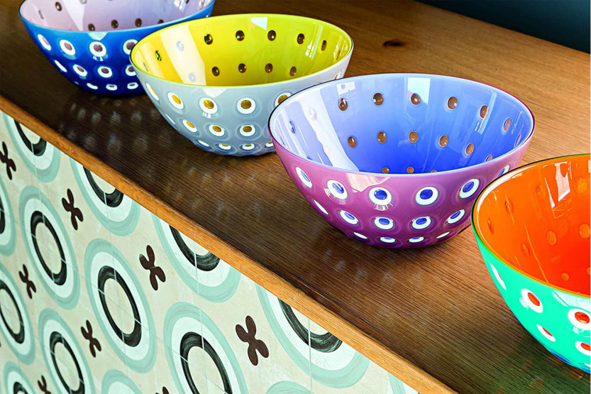 Saladeira de polímero colorida Guzzini Le Murrine 25cm