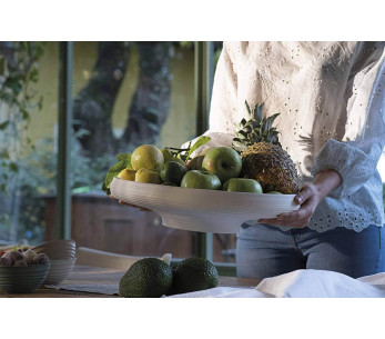 Guzzini Tierra vit fruktkorg i återvunna flaskor Ø42cm 2