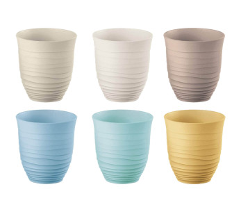 Set om 6 Guzzini Tierra flerfärgade glas i 350 ml återvunna flaskor
