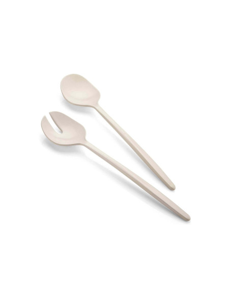 Guzzini Tierra white salad servers in recycled bottles 28cm