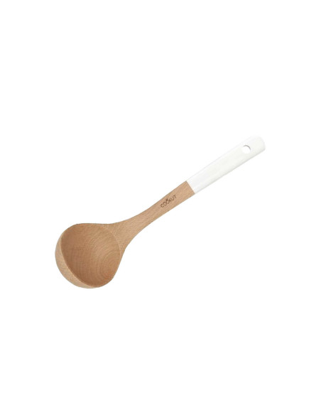 Conjunto de colher e concha de madeira Cookut MJUBL 6,5cl em branco polar