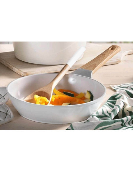 Conjunto de colher e concha de madeira Cookut MJUBL 6,5cl em branco polar