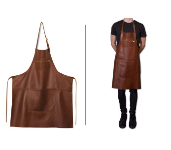 Grembiule da cucina in pelle DutchDeluxes con tasca con zip
