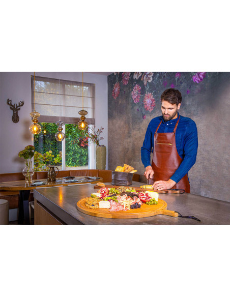 Grembiule da cucina in pelle DutchDeluxes con tasca con zip