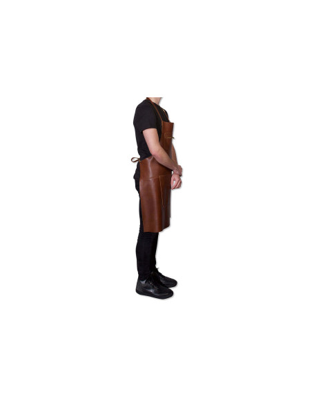 DutchDeluxes Kochschürze aus Leder mit Reißverschlusstasche