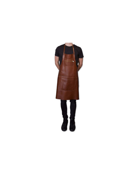 Grembiule da cucina in pelle DutchDeluxes con tasca con zip
