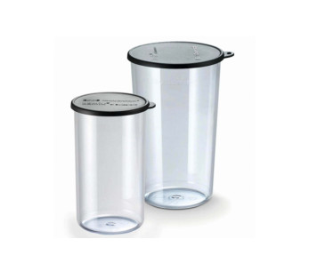 2 kpl 400ml ja 600ml mittauslaseja Bamix-sekoittimelle + kannet.