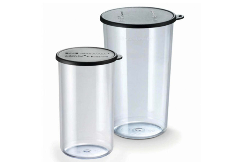 2 kpl 400ml ja 600ml mittauslaseja Bamix-sekoittimelle + kannet.