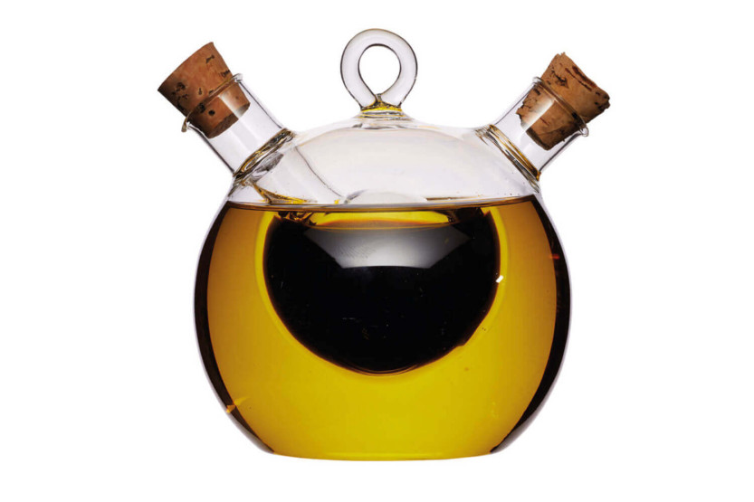 Botella redonda KitchenCraft 2 en 1 para aceite y vinagre