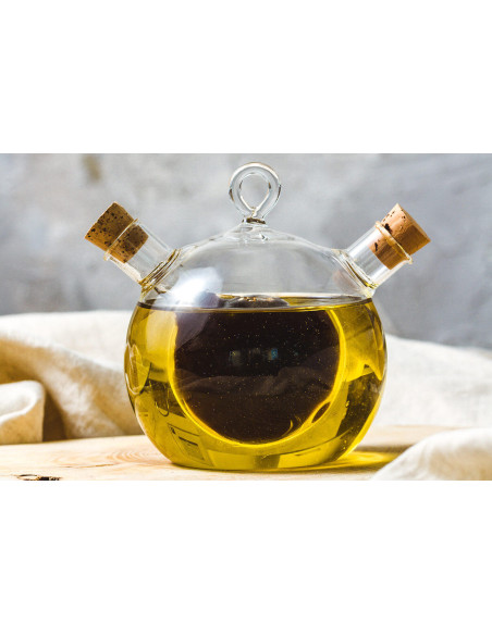 2 in 1 KitchenCraft round oil and vinegar bottle