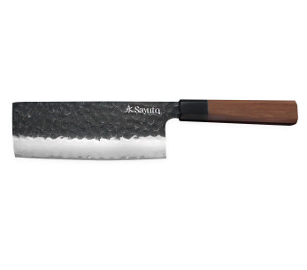 faca nakiri Sayuto Séquoia San Mai martelé 17cm