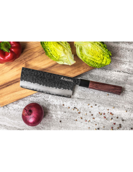 nakiri-kniv Sayuto Séquoia San Mai martelé 17cm