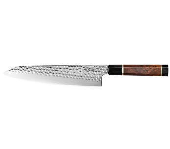 Cuchillo de cocinero martillado Sayuto Desert Damascus 21cm